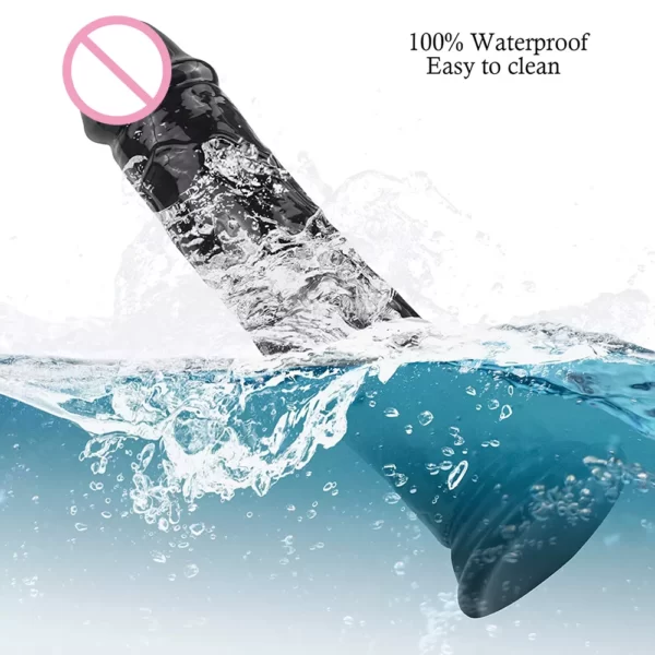 black realistic dildo 100% waterproof easy to clean