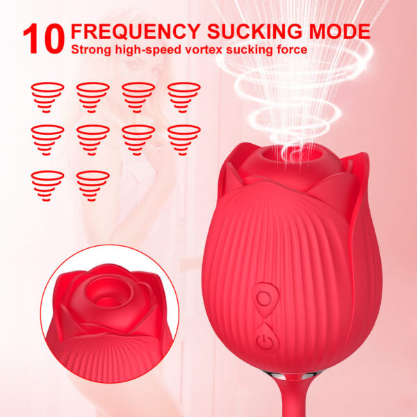 rose dildo 10 frequency sucking mode