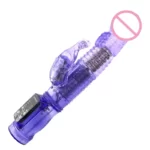 transparent rabbit dildo vibrator purple color