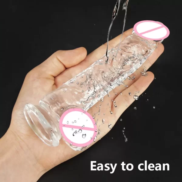 transparent realistic dildo easy to clean