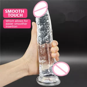 transparent realistic dildo smooth touch easier insert