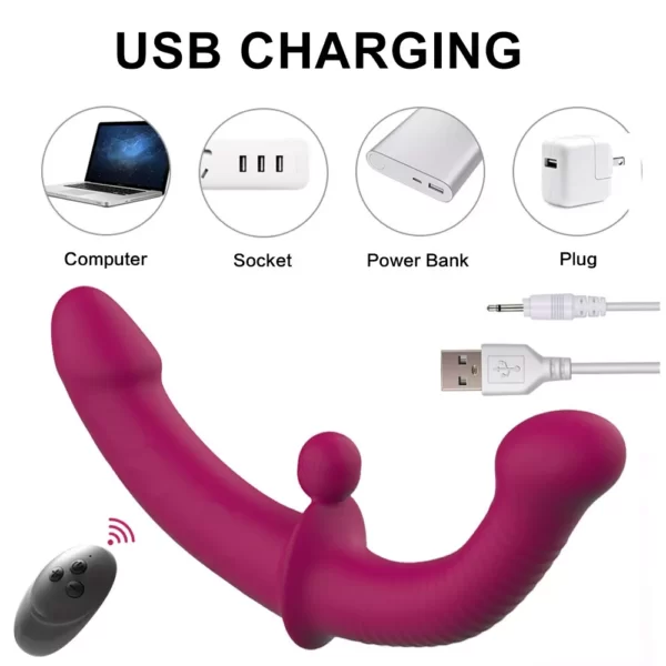vibrating double ended dildo USB charging