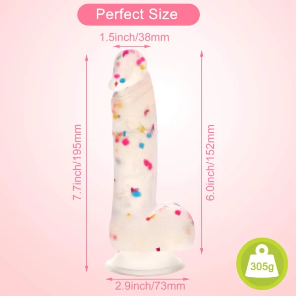 Realistic Clear Dildo product size perfect size