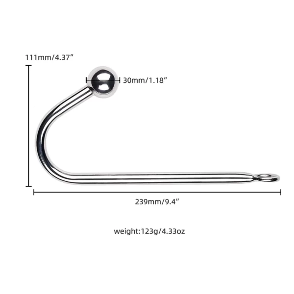 Stainless Steel Anal Hook product size