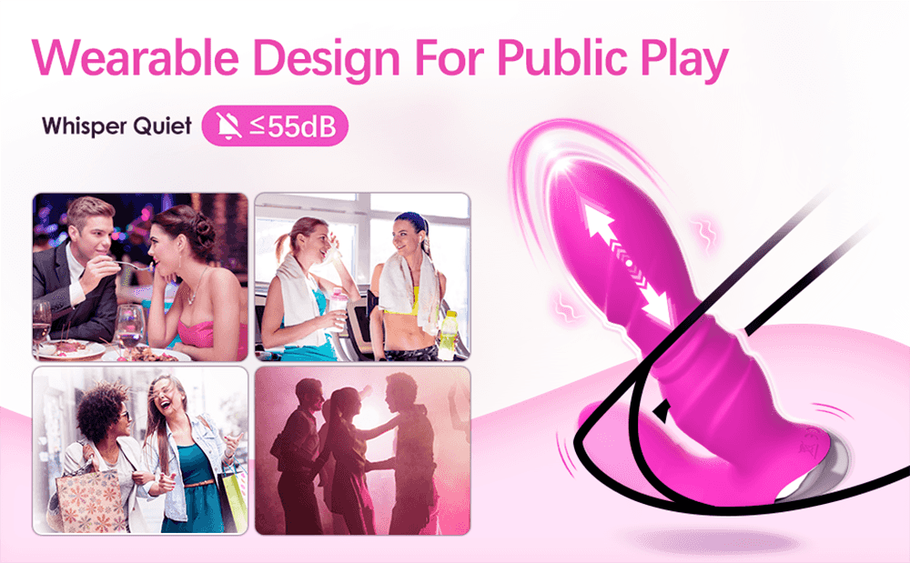  Thrusting Wearable Dildo Vibrator for public play.