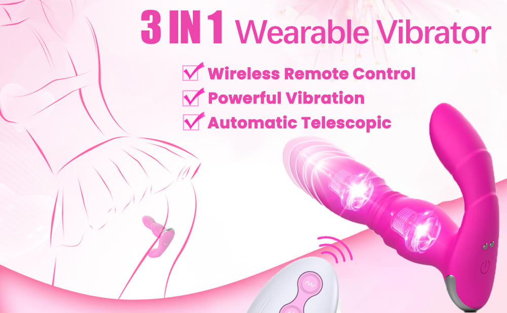 Thrusting Wearable Dildo Vibrator remote control