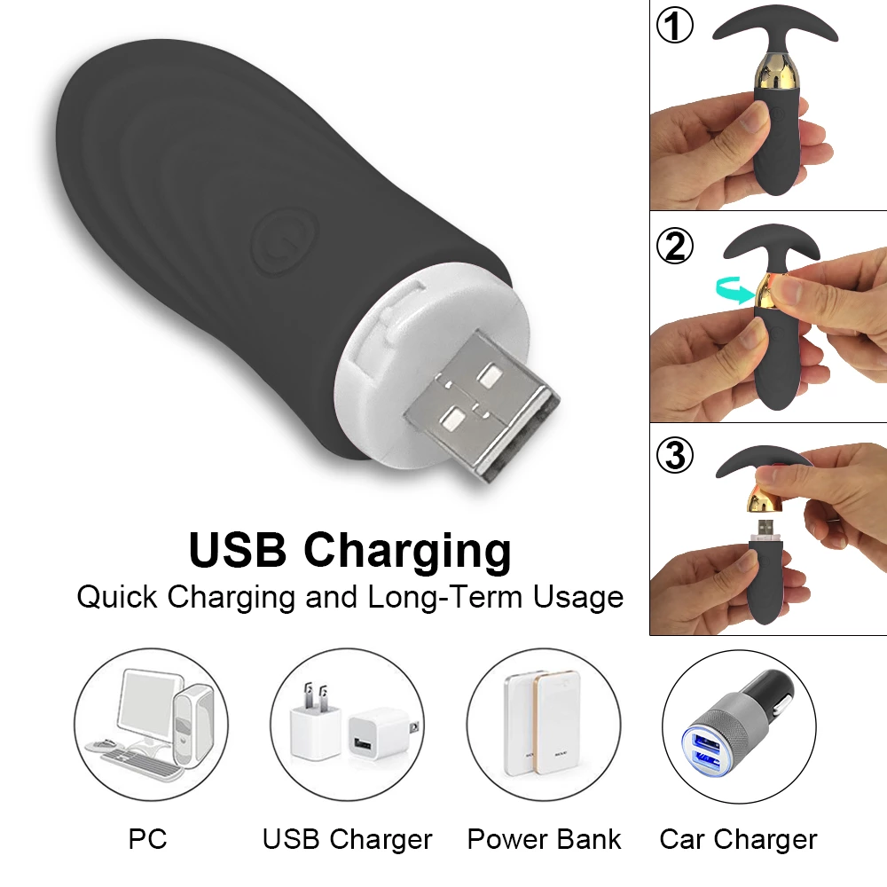 Vibrating Anal Dildo USB Charging