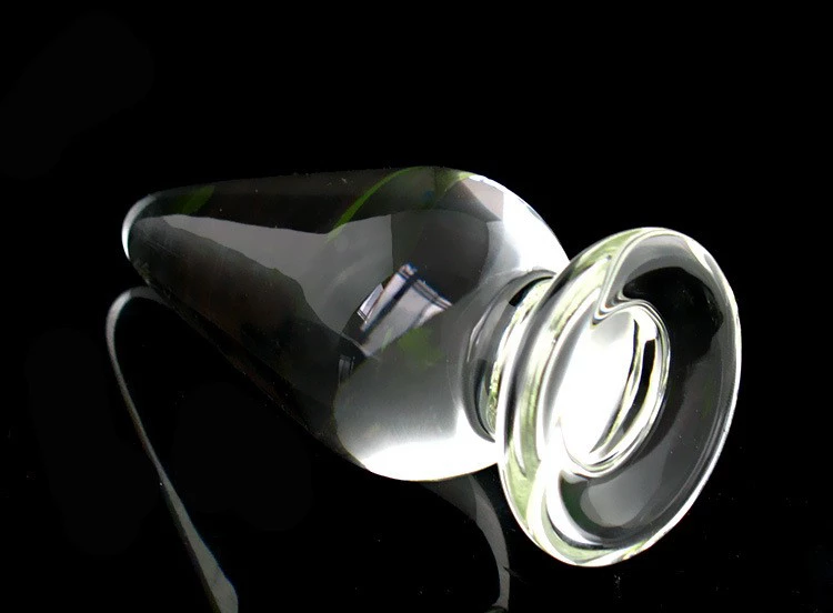 consolador anal de cristal transparente