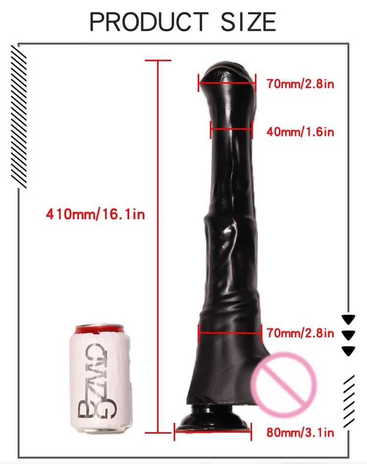 Black Horse Dildo Produktgröße 16,1 Zoll lang 3,1 Zoll breit