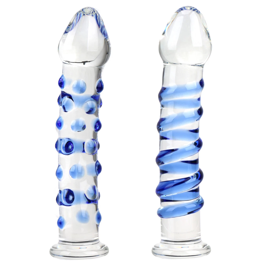 blue glass dildo