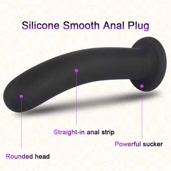 silicone smooth anal plug powerful suction cup